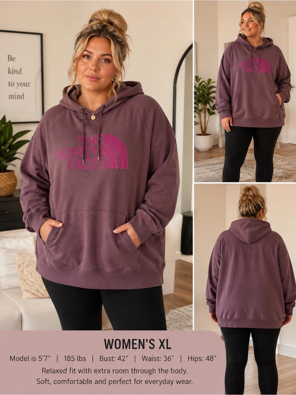 The North Face Women's XL Plush Pullover Hoodie - Plum